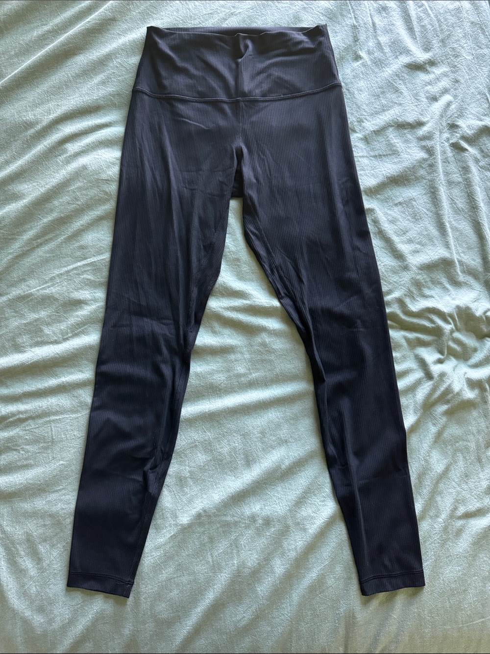 Lulu Ribbed Black Women's Leggings 26 in inseam